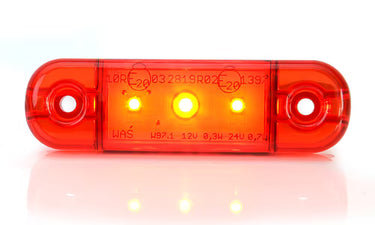 Światło pozycyjne czerwone 12/24V obrysowe tylne 3x LED W97.1