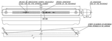 Światło pozycyjne LED czerwone światłowodowe 237 mm 12/24V obrysowe tylne