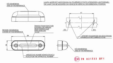 Światło pozycyjne neonowe czerwone obrysowe tylne 12/24V W109N