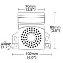 Sygnał cofania SKYLED BOOM Flash 12-80V z pomarańczowym światłem LED i certyfikatem R10