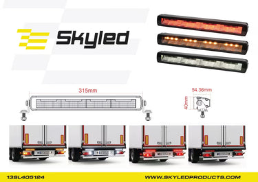 Tylna lampa zespolona LED SKYLED CALOR 315mm 10-30V ECE R10/R148