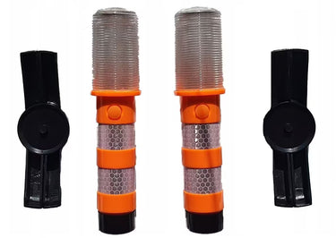 Zestaw 2 lamp ostrzegawczych LED z walizką (baterie AAA)