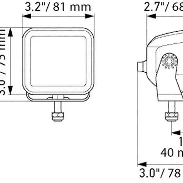 Zestaw dwóch lamp roboczych LED Hella Black Magic 12/24V 3,2" 3000lm skupione
