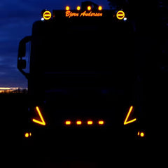 Zestaw modułów LED białe zimne/pomarańczowe + światło stroboskopowe do Volvo FH5/FM5 2021+
