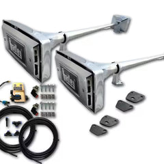 Zestaw sygnałów pneumatycznych HADLEY 74 cm z elektrozaworem 12/24V (chromowane, prostokątne)